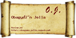 Obagyán Jella névjegykártya